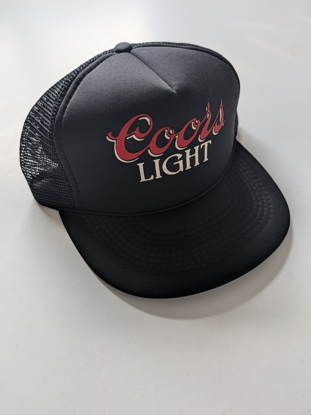 Vintage Coors Light Mesh Trucker Hat Black Designer Pro Tag